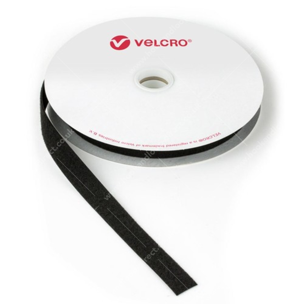 *CLEARANCE* 25m x Sew On VELCRO® Hook & Loop Tape (30mm, Loop, Black)